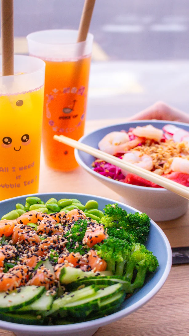 Poke bowl en gros plan