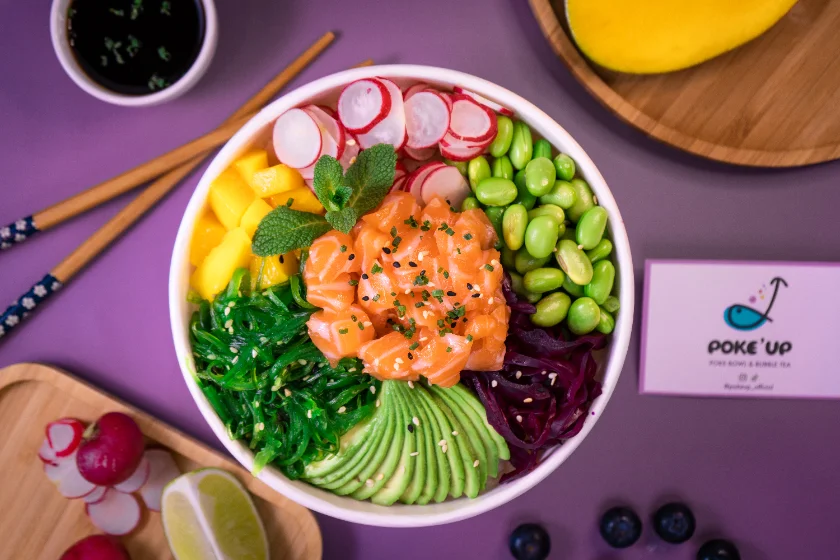 Poke bowl POKE UP vu du dessus